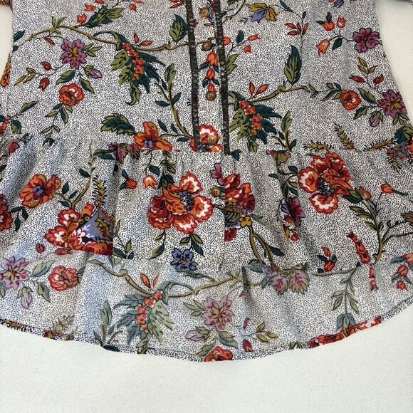 Anthropologie Maeve Janie Peplum Peasant Top Womens 6 Long Sleeve Crochet - Picture 9 of 12